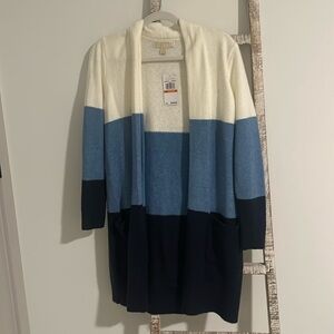 Michael Kors color block blueberry sweater